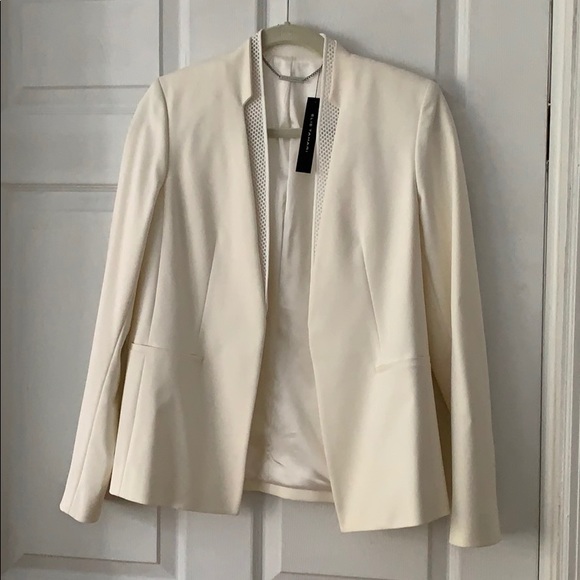 Elie Tahari Jackets & Blazers - Elie Tahari NWT White Cream Blazer w Mesh Detail